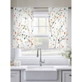 thumbnail image 4 of Colorful Botanical Sheer Curtains 54 Inch Length 2 Panels Set, Rainbow Color Leaves Spring Summer Voile Window Treatment Rod Pocket Short Kitchen Curtains Drapes for Bedroom 52"x54"x2, 4 of 7