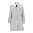 thumbnail image 5 of Arlun Pea Coats for Women Wool Blend Thicken Stand Collar Single Breasted Trench Coat Fashion A-Line Slimmer Button down Fall Winter Jackets Grey XXL, 5 of 7