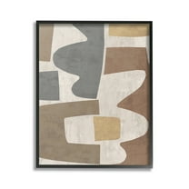 Stupell Industries Modern Geometric Boho Abstract Painting Black Framed Art Print Wall Art, 16 x 20