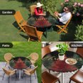 thumbnail image 4 of Red Green Christmas Tree Round Tablecloth for 36-44 Inch Tables,Fitted Table Cover with Elastic Edge,Xmas Buffalo Plaid Winter Snowflakes Waterproof Outdoor Table Cloth Protector for Patio Dinner, 4 of 9