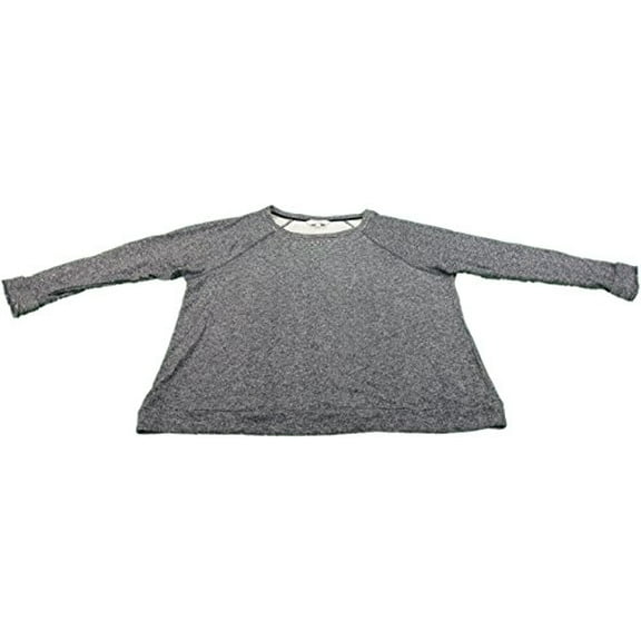 Ellen Tracy Company Ladies Size Large Embellished Soft Roll Sleeve Sweatshirt Navy