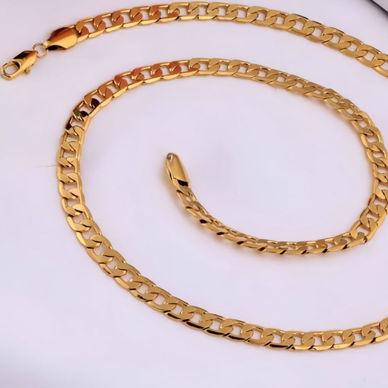Heavy Solid Gold Cuban Curb Link Chain, 5mm and 18" Italian - Walmart.com