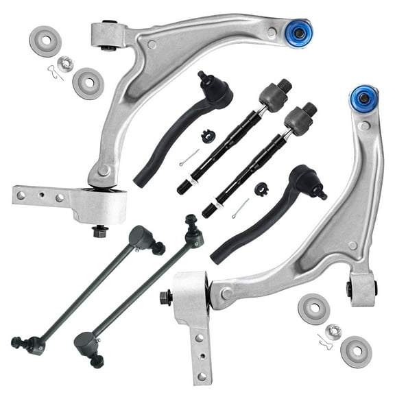 Detroit Axle - Front 8pc Control Arms Kit for 2009-2015 Honda Pilot, 2 Lower Control Arms w/Ball Joints, 4 Inner and Outer Tie Rods, 2 Sway Bars, 2010 2011 2012 2013 2014 Replacement