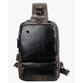 thumbnail image 1 of Bandolera  Xtellar De Cuero De Los Hombres Bolso De Hombro Color Negro, 1 of 2