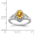 thumbnail image 3 of 925 Sterling Silver Rhodium-plated Diam. & Citrine Ring Size: 10; for Adults and Teens; for Women and Men, 3 of 5