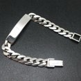 thumbnail image 2 of K-KED Real 925 Sterling Silver Bracelet Women Man 9.5mm Elbow Tube Curb Link 7.5inchL, 2 of 5