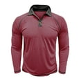 thumbnail image 5 of MIXUE Polo Shirts For Men Summer Solid Color Lapel Button Down Long Sleeve Casual Comfortable Breathable Outwear,Red,S, 5 of 7