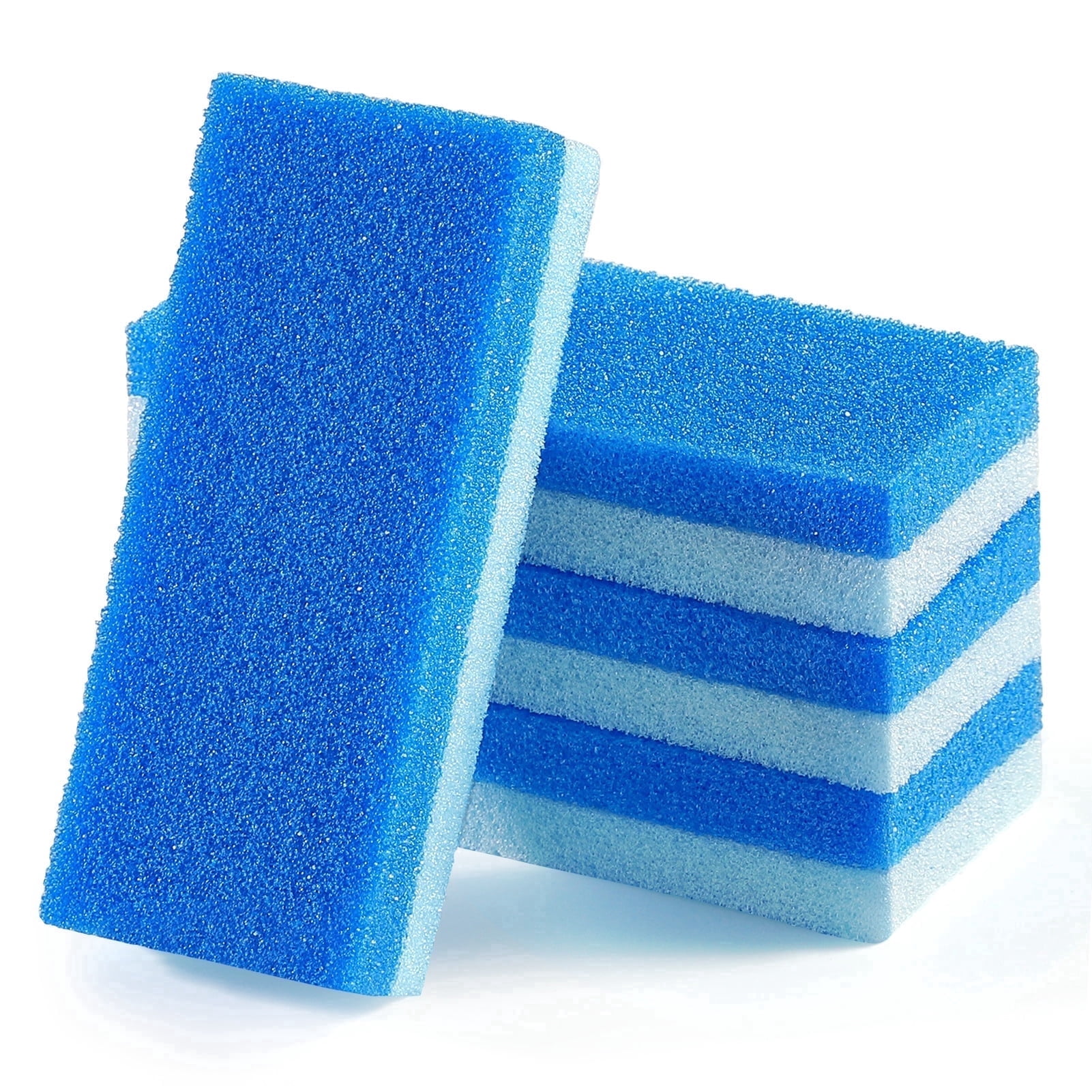 Livhil 4 Pack 2-in-1 Foot Pumice Stone for Feet, Double Sided Foot Stone for Dead Skin Feet Pedicure Stone for Callus Remover and Scrubber (Blue)
