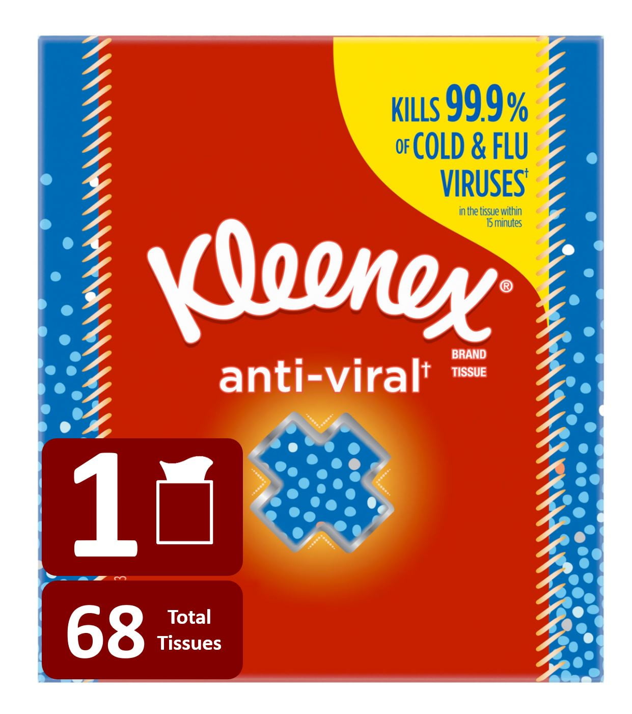 3-Ply Anti Viral 12 Boxes 68 Tissues Per Box 