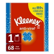 Kleenex Anti-Viral Facial Tissues, Cube Box, 68 Tissues per Box