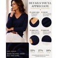 thumbnail image 4 of QUALFORT Sweaters for Women, Lightweight V Neck Long Sleeve Pullover Sweater, Soft Knit Women's Sweater Top, Navy XL, 4 of 7