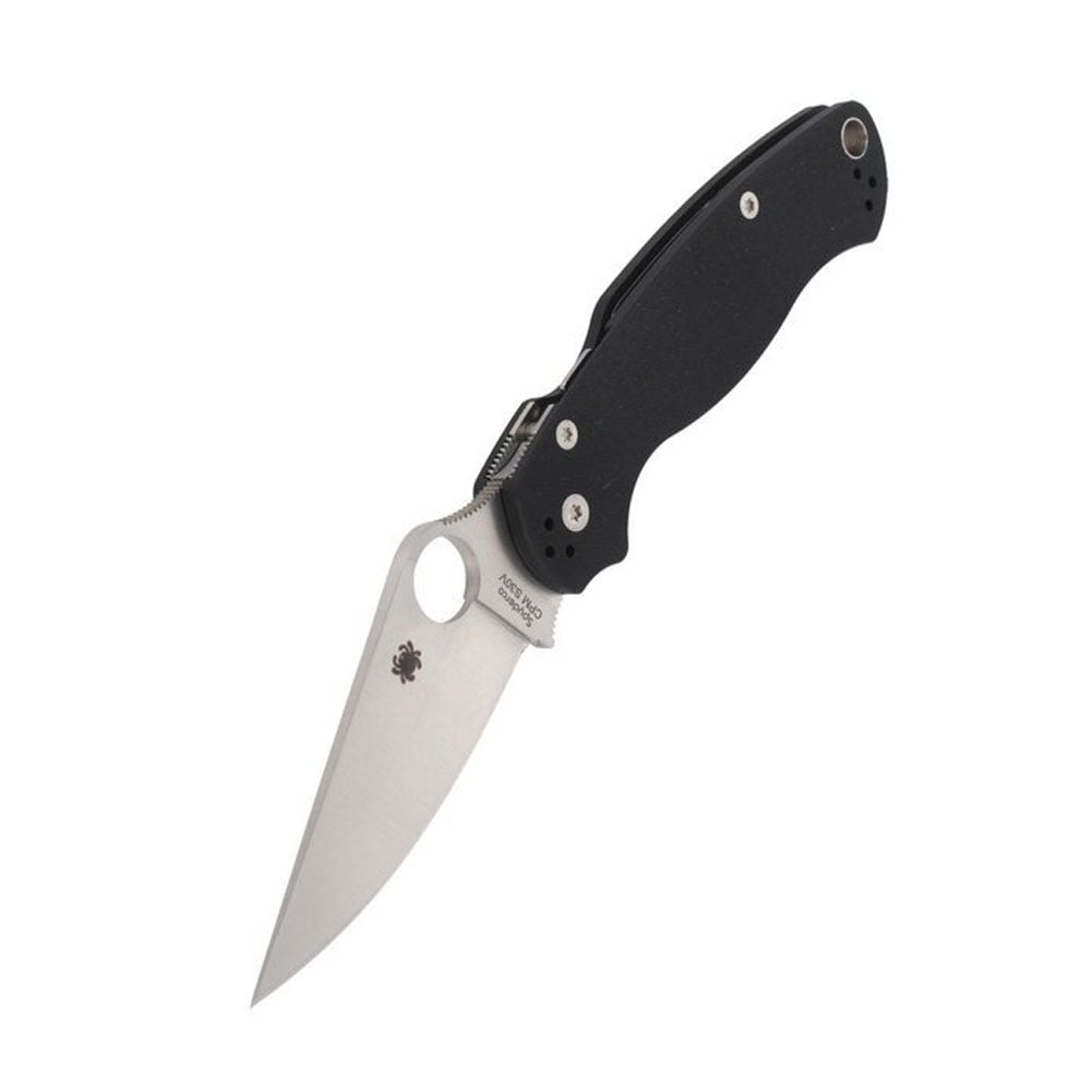 Spyderco Paramilitary 2 Folding Knife 3.42" CPM-S45VN Satin Plain Blade, Black G10 Handles, Compression Lock - C81GP2