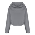 thumbnail image 4 of Ashirexll Hoodies for Women, Half Zipper Sweatshirts Long Sleeve Cropped Hoodie Winter Warm Pullover Tops with Pockets Gray L, 4 of 7