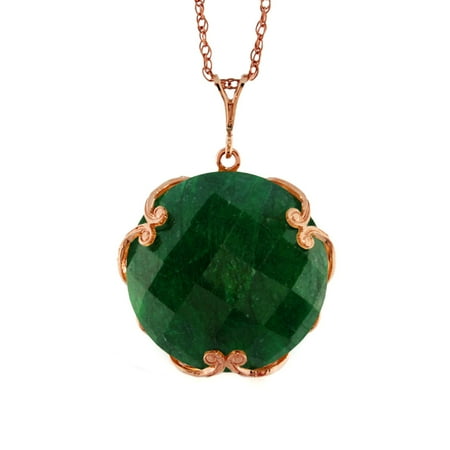 Galaxy Gold 14K Solid Gold Natural Sapphire Checkerboard Pendant Necklace for Women - Rose Gold Fine Jewelry
