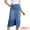 Blue, variant on Women's Slit Front Washed Jean Midi Skirts with Pockets XL Dark Blue