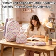 thumbnail image 5 of Teen Girls School Backpack Kids Bookbag Set with Lunch Box Pencil Case Travel Laptop Backpack Casual Daypacks (Beige bow tie), 5 of 5