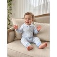 thumbnail image 3 of RUINIXCW Baby Boy Girls Fall Romper Adorable Plaid Long Sleeve Doll Collar Zipper Jumpsuit, 3 of 9