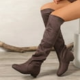 thumbnail image 3 of Dakaela Women's Thigh High Boots Slouchy Over The Knee Flat Long Boot Suede Winter Outdoor Dress Shoes, 3 of 5