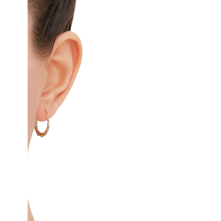 Splendid Jewellery 10kt White Gold Womens Diamond Oblong Hoop Earrings