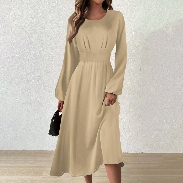knee length dresses for ladies Elmont Long Sleeve Maxi Dress