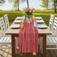 thumbnail image 4 of Red Striped Table Runner, Classic Minimalist Waves Lines Pattern Washable Cotton Linen Table Runners 60 Inches Long, Dresser Scarf Runner for Coffee/TV Stands/Kitchen/Cabinets 13''x60'', 4 of 9
