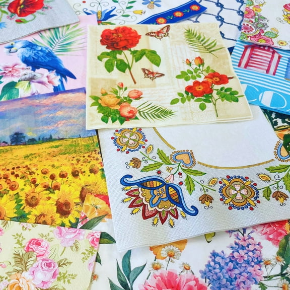 Keep Unique Decoupage Napkins, Mystery Pack of Random Paper Napkins, Assorted Color, 80 pcs