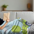 thumbnail image 3 of Dog Driver Soft Flannel Fleece Blanket, Puppy on the Road Car Jack Russell Journey Terrier Speed Race Cartoon, Cozy Plush for Indoor and Outdoor Use, 60" x 80", Baby Blue Lime Green, by Ambesonne, 3 of 5
