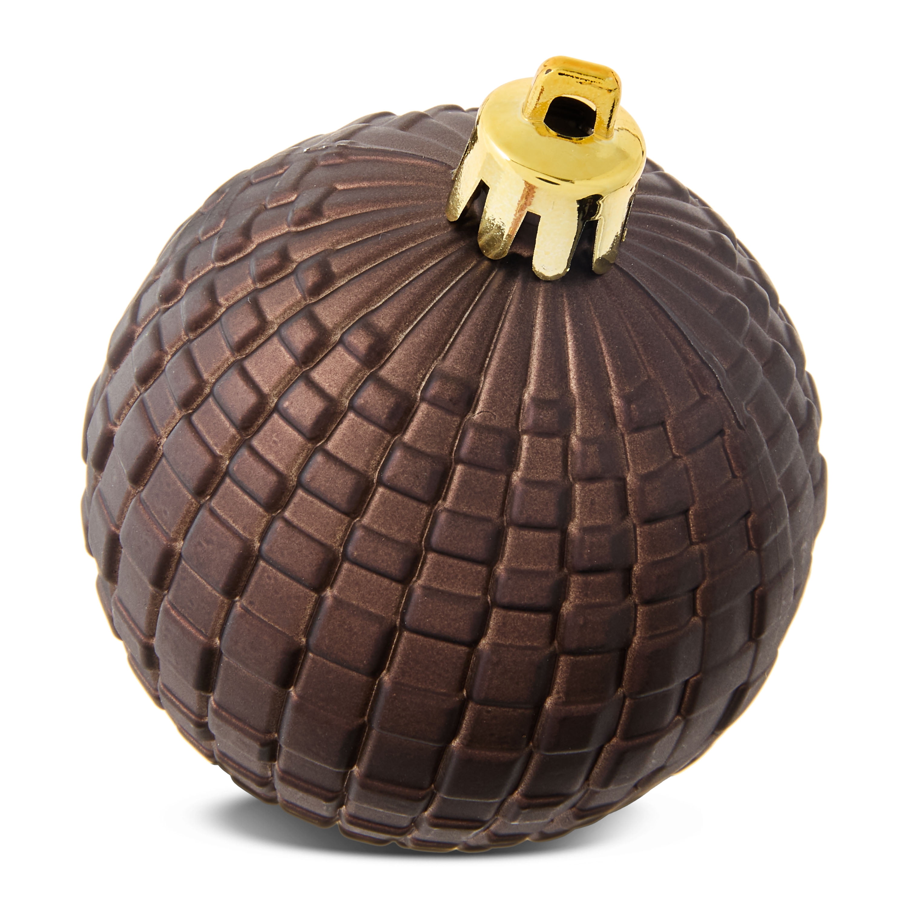 24-Count Brown, Bronze, and Champagne Shatterproof Multi-Textured Christmas Ornaments, 2.36 in, by Holiday Time