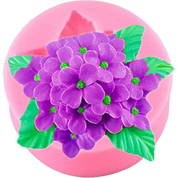 Xiao Hua Molde de silicona para fondant de color lila, molde para hornear chocolate, pastel, dulces, velas, jabón, yeso, arcilla polimérica