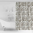 thumbnail image 2 of Vintage Brown Floral Shower Curtain, 72" x 72", Farmhouse Flower Pastoral Style Waterproof Bathroom Curtain Washable Shower Curtain Set with 12 Hooks, 2 of 6