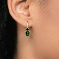 thumbnail image 2 of Gem Stone King 14K Yellow Gold Green Chrome Diopside and Black Diamond Leverback Earrings for Women | 0.97 Cttw | Gemstone | Oval 6X4MM, Round 2MM | 3/4 inch, 2 of 4