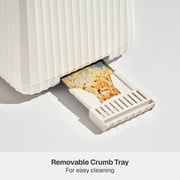 Thyme & Table 2-Slice Toaster, Extra-Wide Slots with Removable Crumb Tray, Sand White