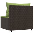 thumbnail image 2 of vidaXL Garden Middle Sofa with Cushions Brown Poly Rattan, 2 of 4