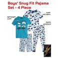 thumbnail image 2 of Quad Seven Boys' Snug Fit Pajama Set - 4 Piece Sleep Shirt, Pajama Pants and Shorts (4-12), 2 of 7