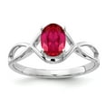 thumbnail image 1 of Solid 14k White Gold 7x5mm Oval Ruby Engagement Ring Size 7, 1 of 2