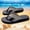 White, variant on EliteGoogv Mens Flip Flops Non Thong Open Toe Summer Beach Slippers For Men Breathable Flat Rubber Sole Wide Fit Outdoor Walking Sandals Travel Casual Footwear US :10