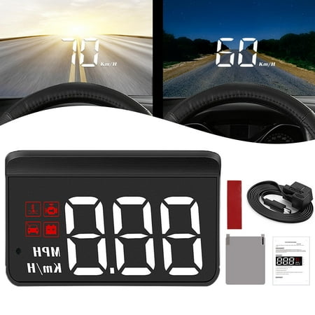 Huduck Pro,Heads Up Display for Cars,head Up Display for Car Huduck Pro,3.7 in HD Display,Huduck Display,Start and Stop with The Car, Brightness Adjustment