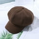 thumbnail image 1 of Gorra de invierno cálida con visera para mujer, boina de lana, gorro de pintor con visera, 1 of 6