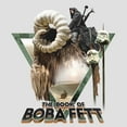 thumbnail image 2 of Women's Star Wars: The Book of Boba Fett Bantha Ride Boba  Racerback Tank Top White Heather Small, 2 of 4