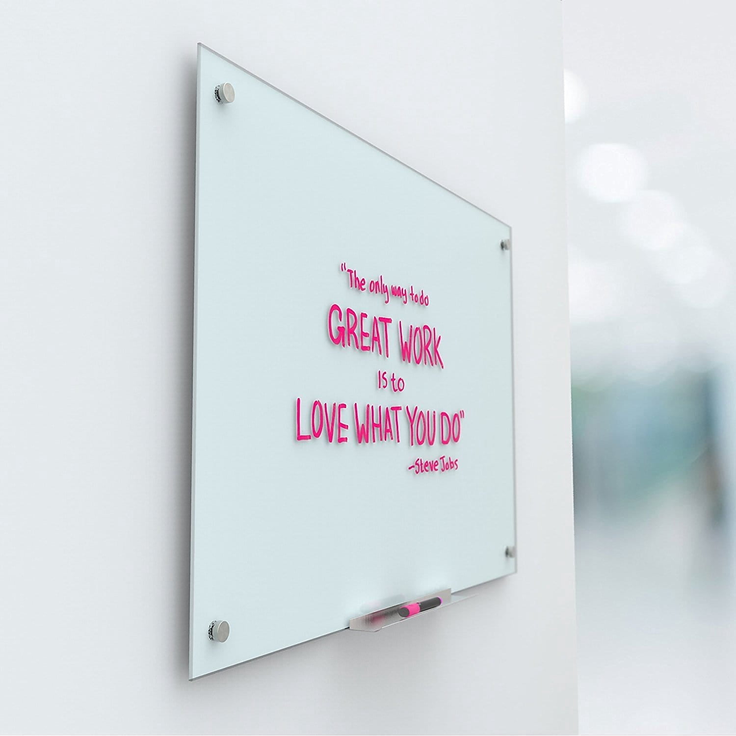 U Brands 2298U00-01 35 x 23 Glass Dry Erase Board - White Surface