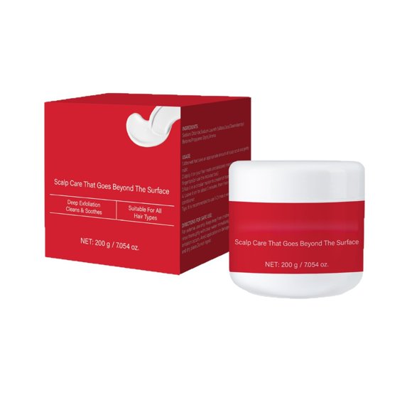 JENIKR Exfoliating Scalp Scrub & Shampoo Gentle Dandruff Control with Itch for Sensitive Skin Hair Care Red