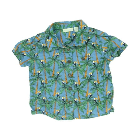 

Pre-owned: JoJo Maman Bebe Boys Blue Toucans Short Sleeve Shirt size: 6-12 Months (Fair)