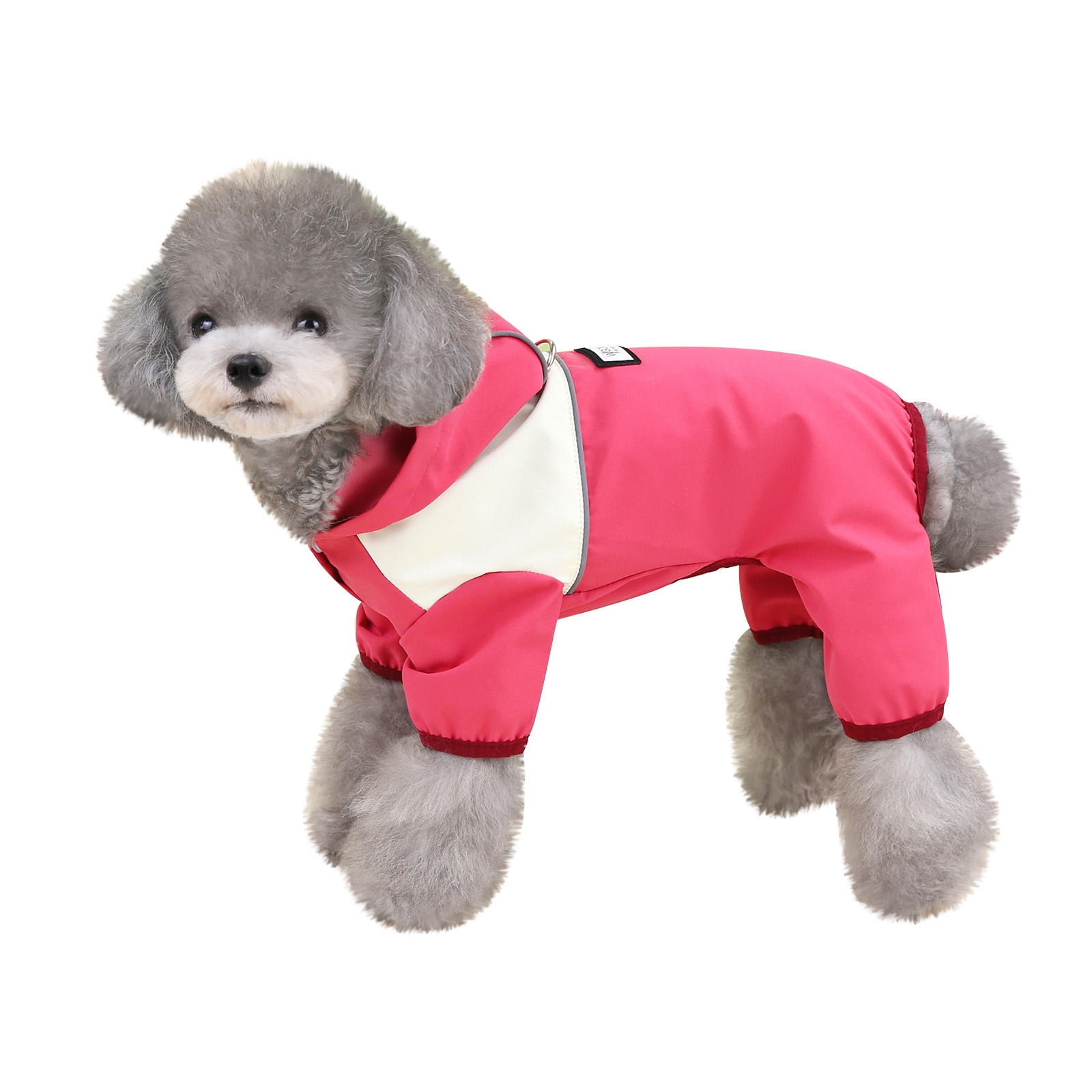 LSLJS Dog Raincoat Water Proofing Dog Coat with Hood Safe Reflective Tape Lightweight Dog Rain Coat Jacket Pet Costume