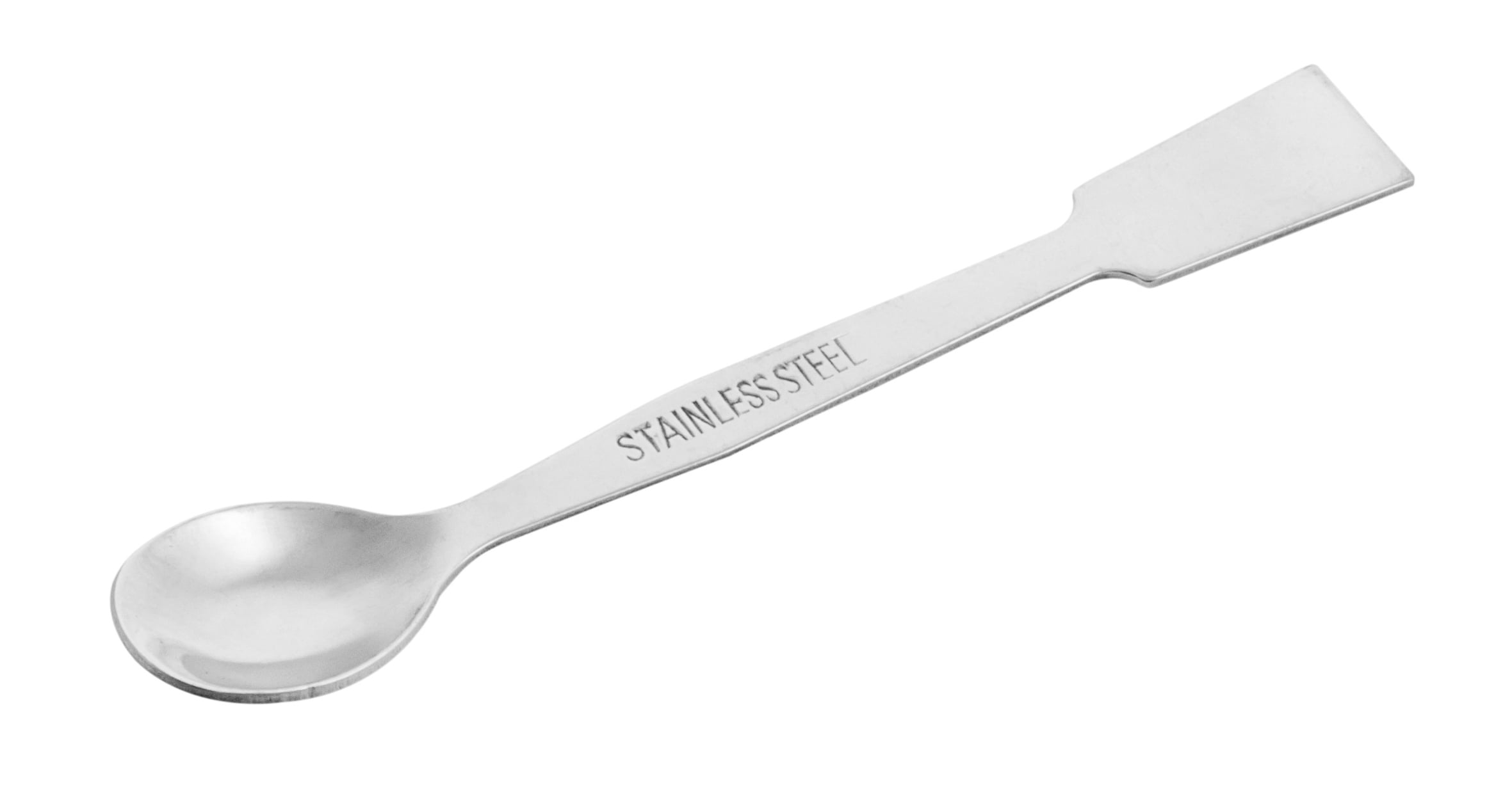 Scoop with Spatula, 5.9 - Stainless Steel, Polished - One Flat End 