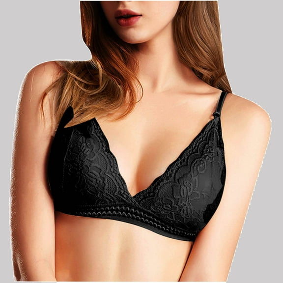 Jsaierl Women's Lace Bras Plus Size Lift T-shirt Bras Seamless Padded Bralettes Flex Fit Breathable Full Figure Bras