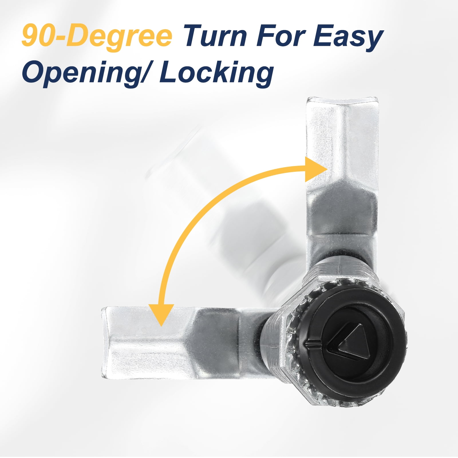 Tubular Cam Lock 7/8" Cylinder Length Zinc Alloy Cabinet Lock with Key Black 4 Pack