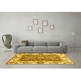 thumbnail image 3 of Ahgly Company Indoor Round Oriental Yellow Traditional Area Rugs, 6' Round, 3 of 4