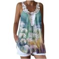 thumbnail image 2 of Chaleco de blusa con estampado de tops sin mangas con tirantes casuales de moda de encaje para mujer Pompotops qyievc2224, 2 of 7