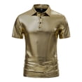 thumbnail image 5 of INSPIRE CHIC Metallic T-Shirt for Men's Sparkle Dots Printed Short Sleeves Shiny Golf Polo Shirts, 5 of 5