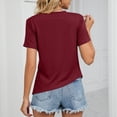 thumbnail image 4 of biudgviw Asymmetrical Tops for Women Split Front Short Sleeve Shirts Soft Cotton Crewneck Basic Tees Going Out Clothes, 4 of 6